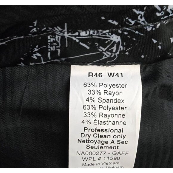 Nautica Mens Black Two-Piece Suit Jacket & Pants Set Size 46R Wool Blend - Picture 5 of 11